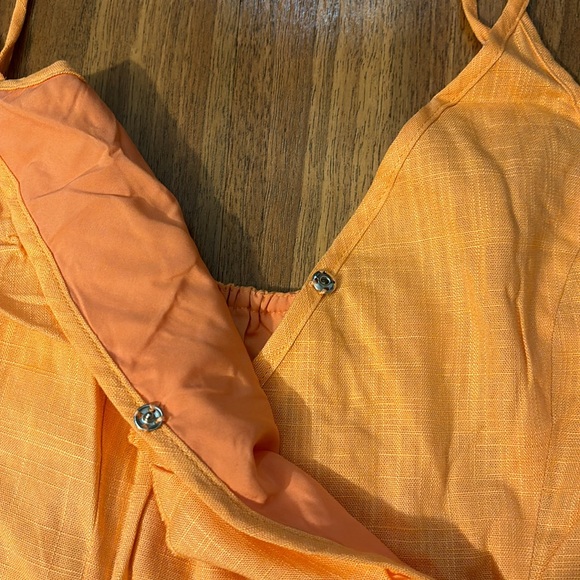 NWOT Pink Lily orange romper - Picture 6 of 8